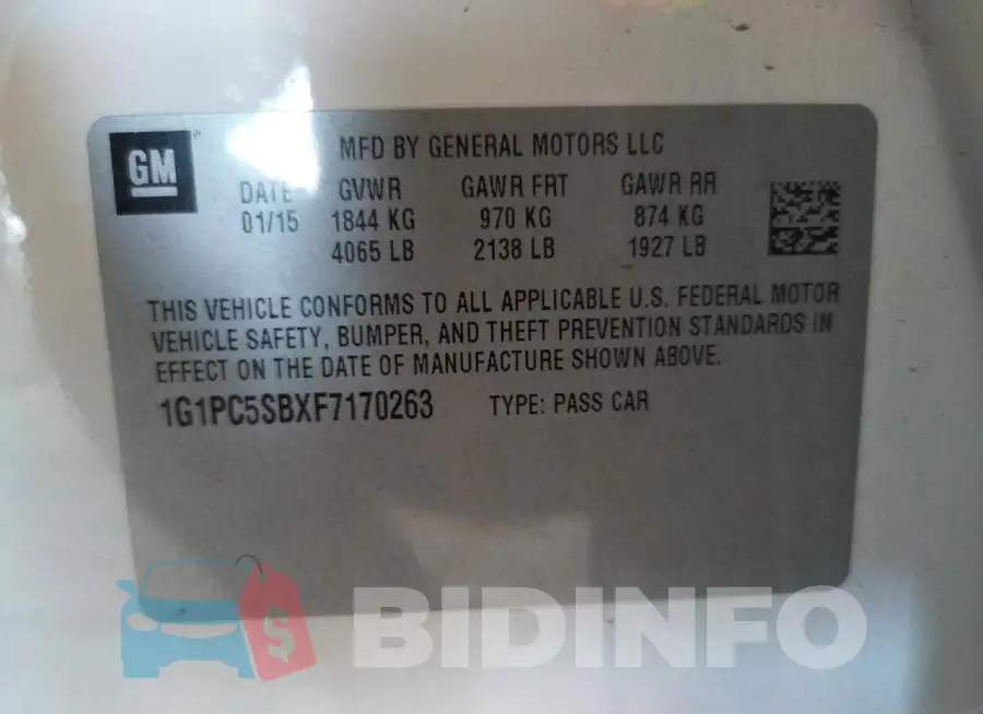 1G1PC5SBXF7170263 Photo# 12