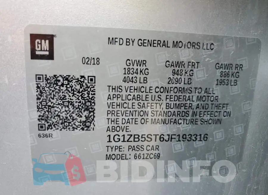 1G1ZB5ST6JF193316 Photo# 12