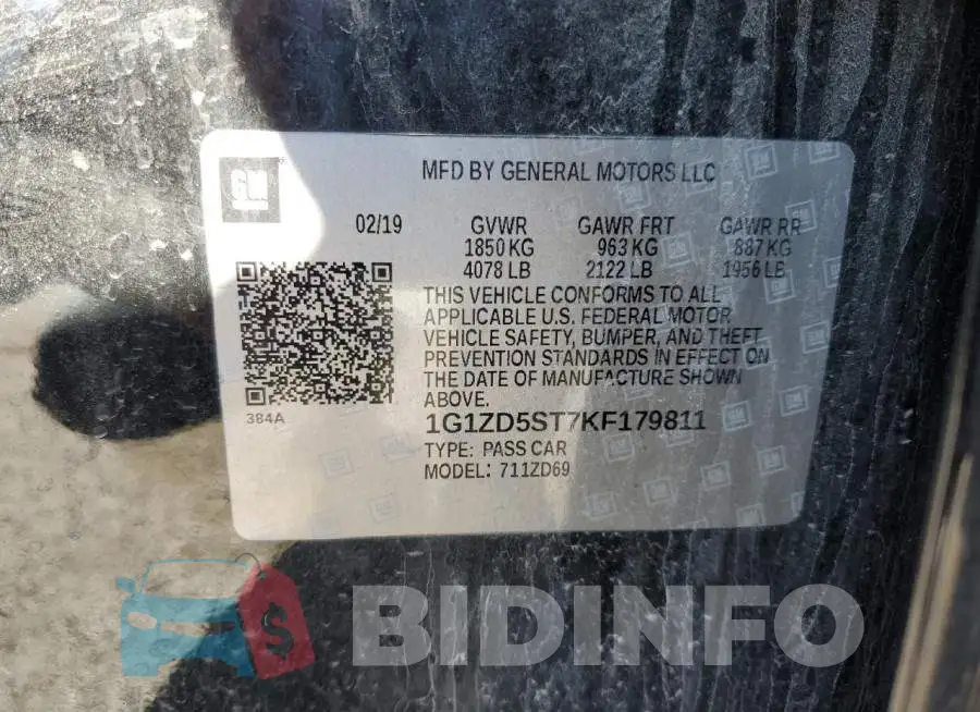 1G1ZD5ST7KF179811 Photo# 12