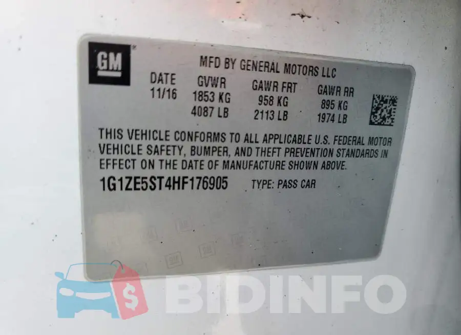 1G1ZE5ST4HF176905 Photo# 13