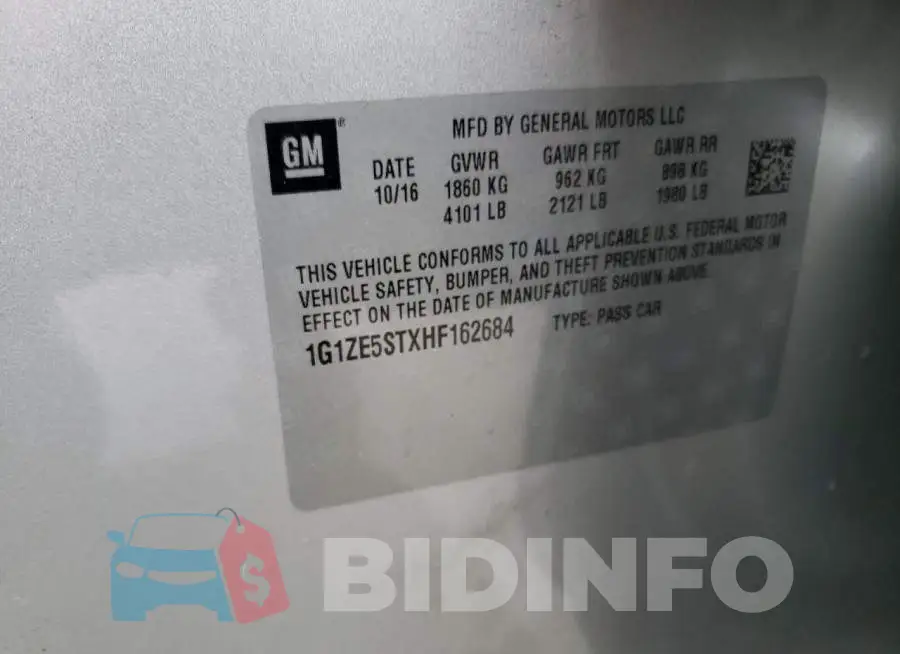 1G1ZE5STXHF162684 Photo# 12