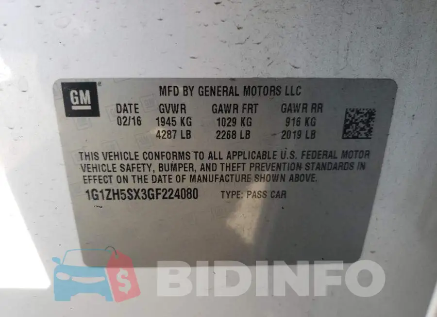 1G1ZH5SX3GF224080 Photo# 12
