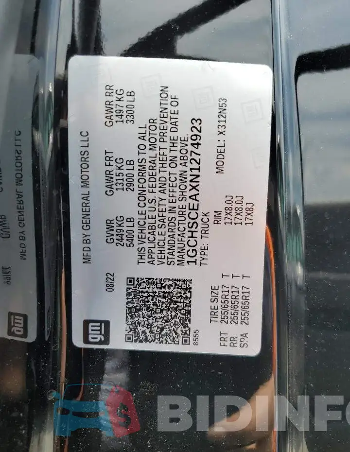 1GCHSCEAXN1274923 Photo# 12