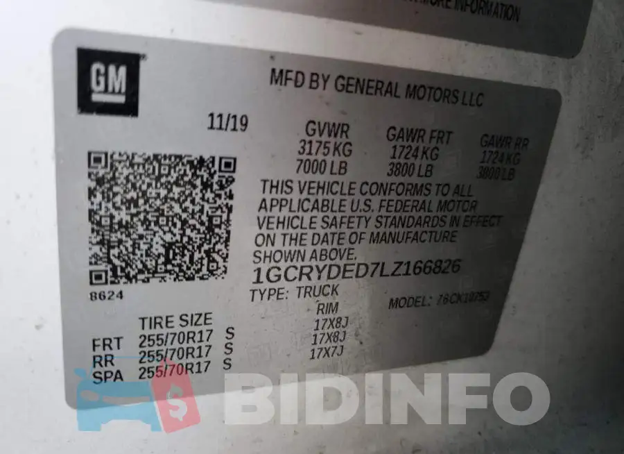 1GCRYDED7LZ166826 Photo# 12