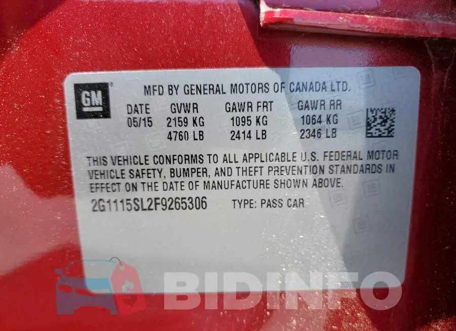 2G1115SL2F9265306 Photo# 12