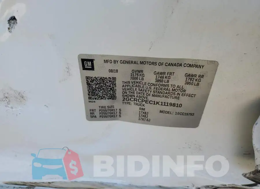 2GCRCPEC1K1119810 Photo# 12