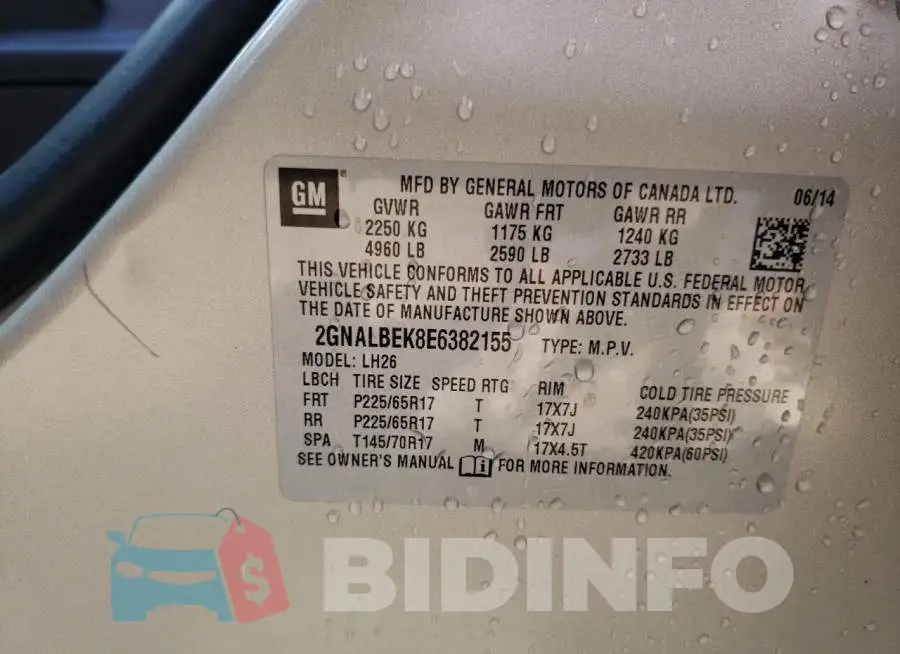 2GNALBEK8E6382155 Photo# 12