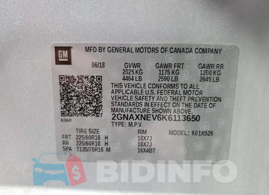 2GNAXNEV6K6113650 Photo# 13