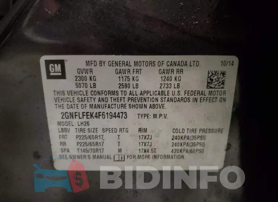 2GNFLFEK4F6194473 Photo# 12