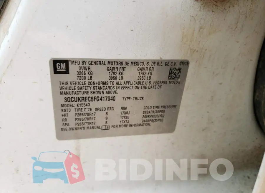 3GCUKREC6FG417940 Photo# 12