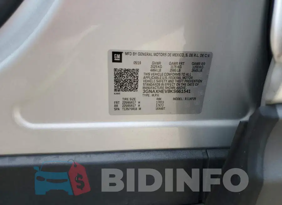 3GNAXHEV8KS661541 Photo# 13