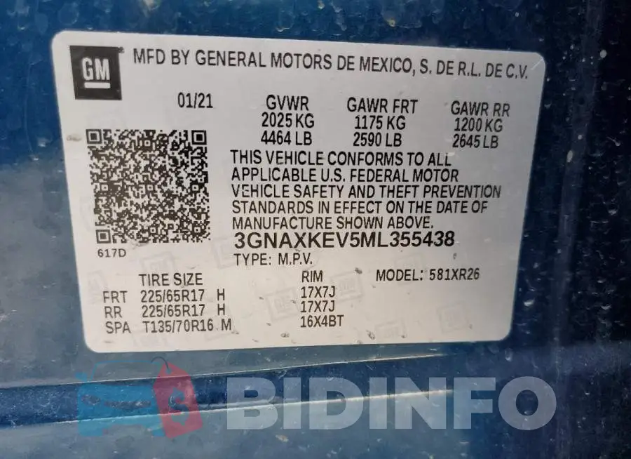 3GNAXKEV5ML355438 Photo# 13