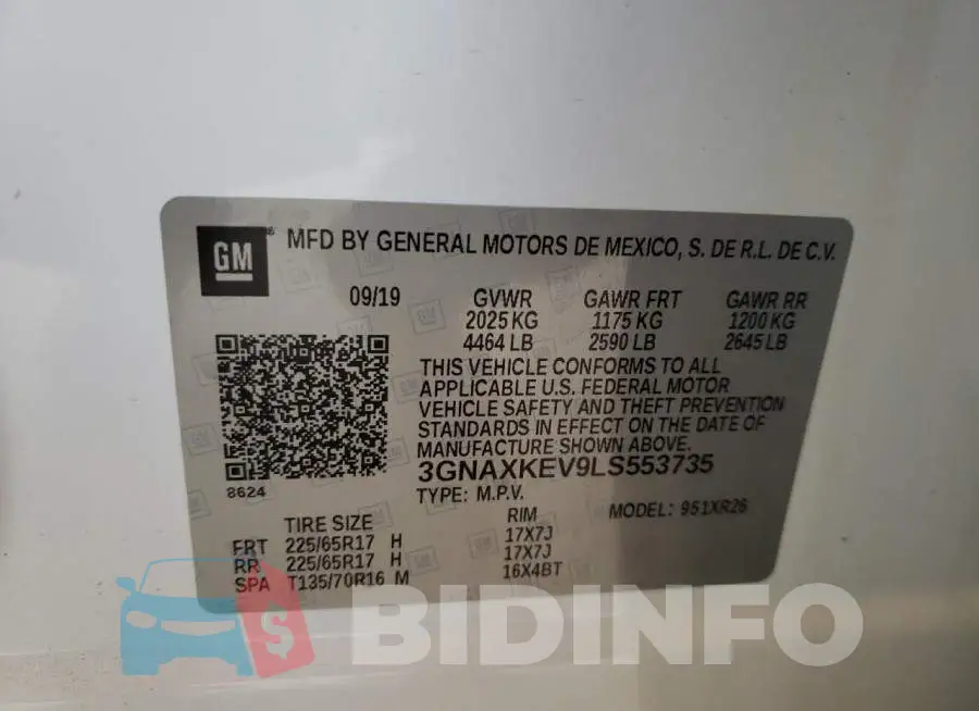 3GNAXKEV9LS553735 Photo# 13