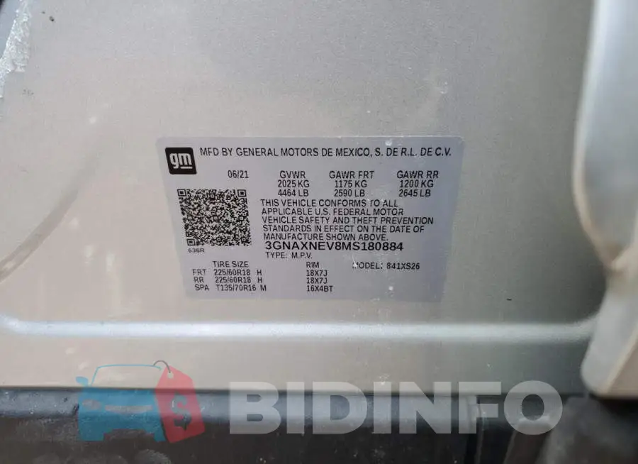 3GNAXNEV8MS180884 Photo# 12