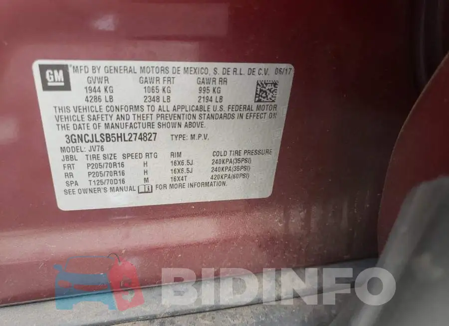 3GNCJLSB5HL274827 Photo# 12