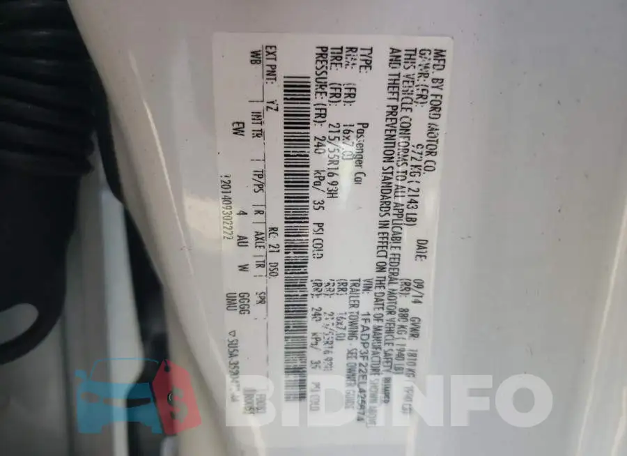 1FADP3F22EL425674 Photo# 12