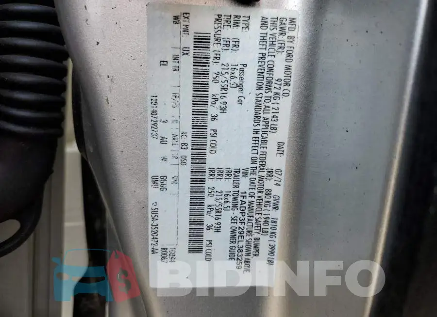 1FADP3F29EL383259 Photo# 12