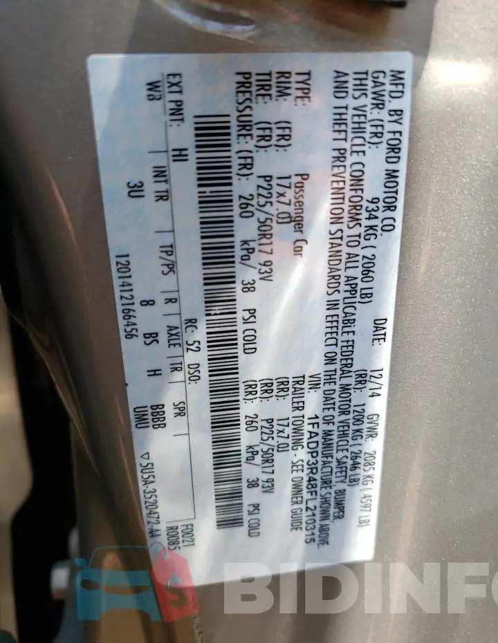 1FADP3R48FL210315 Photo# 12
