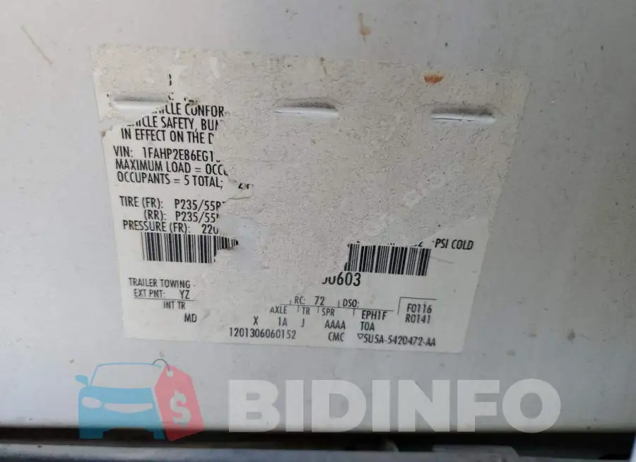 1FAHP2E86EG100603 Photo# 12