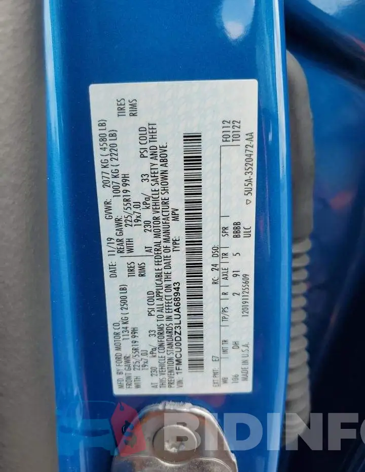 1FMCU0DZ3LUA68943 Photo# 13