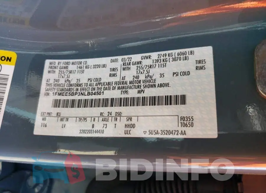 1FMEE5BP3NLB04501 Photo# 12