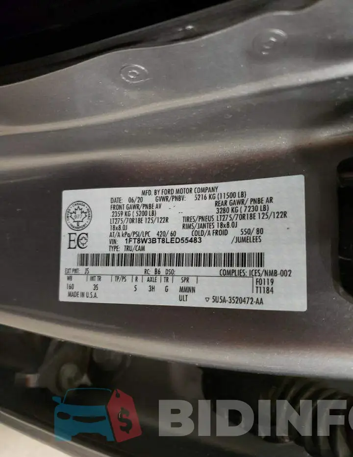 1FT8W3BT8LED55483 Photo# 12