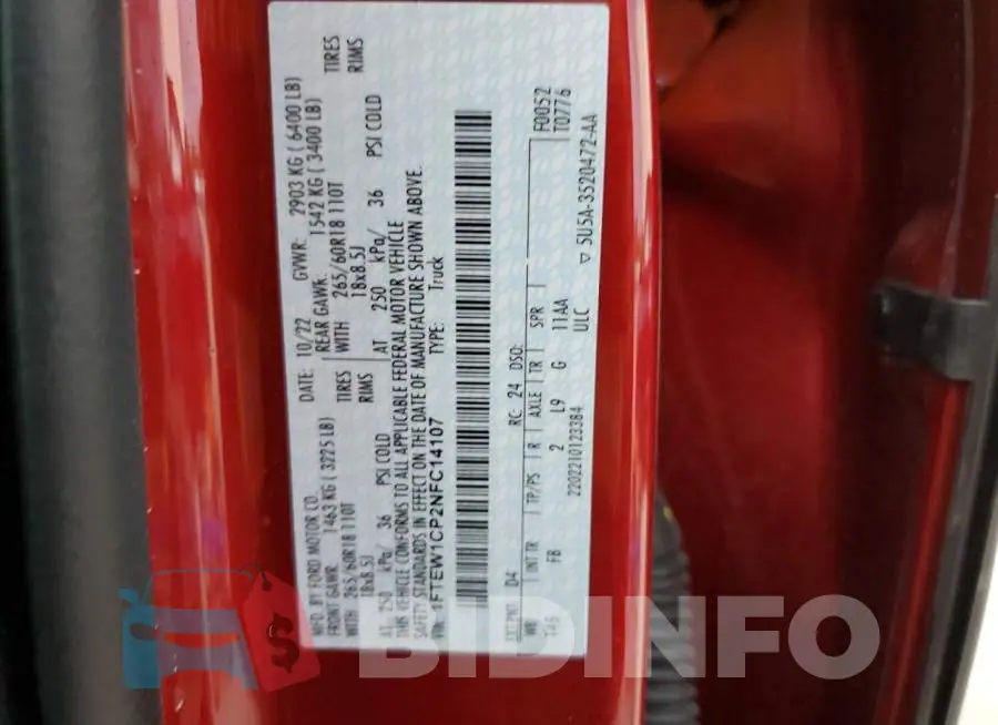 1FTEW1CP2NFC14107 Photo# 13