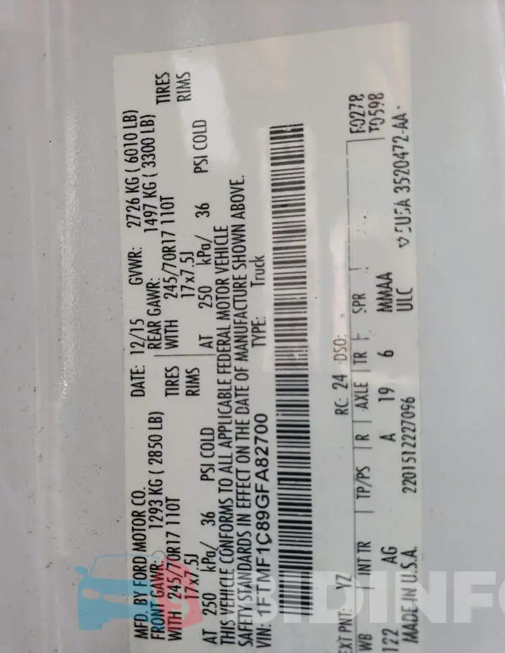 1FTMF1C89GFA82700 Photo# 12