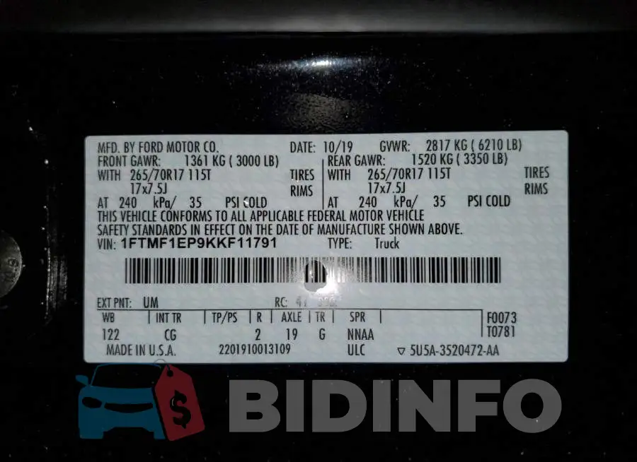 1FTMF1EP9KKF11791 Photo# 13