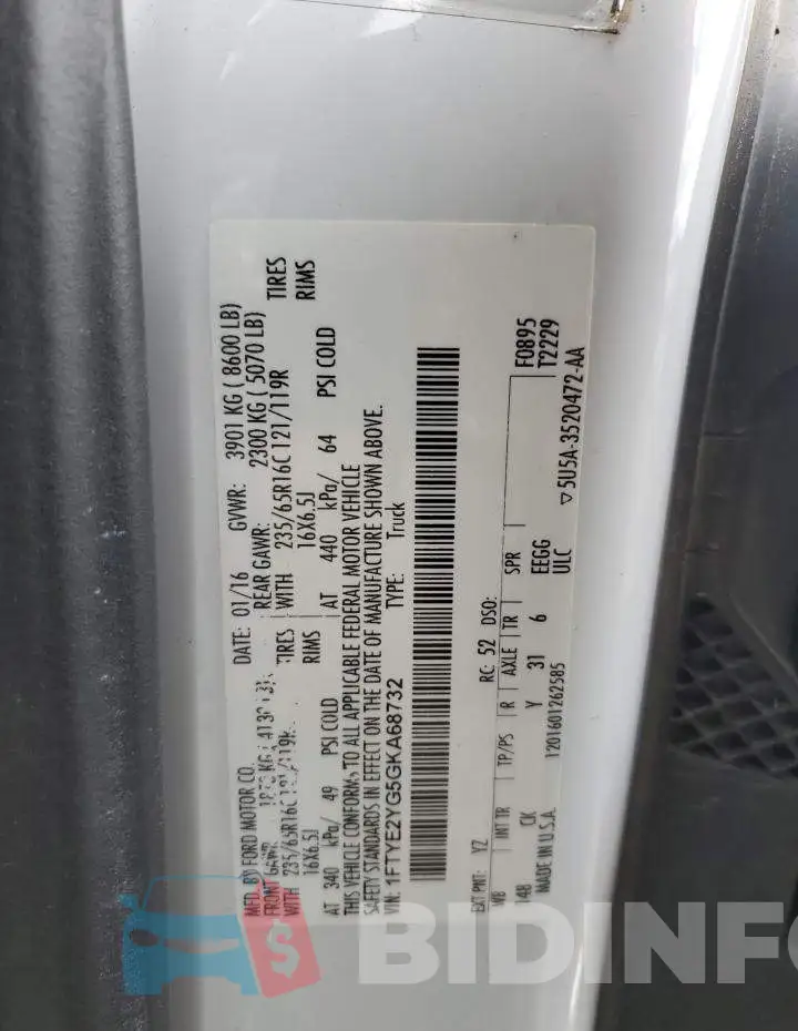 1FTYE2YG5GKA68732 Photo# 13