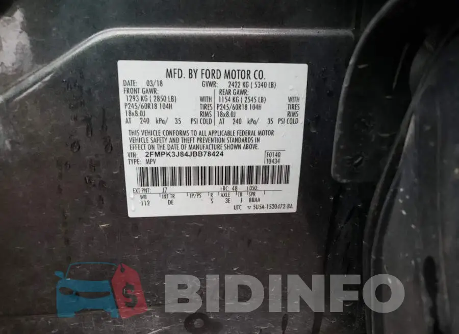 2FMPK3J84JBB78424 Photo# 13