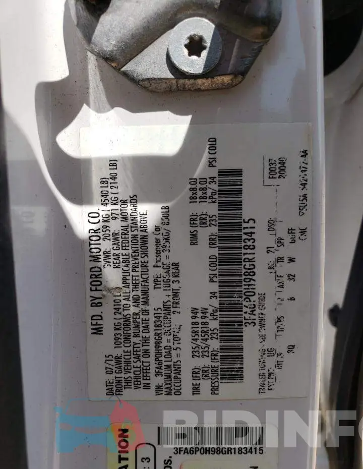 3FA6P0H98GR183415 Photo# 12