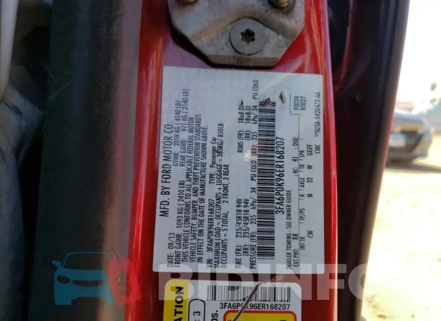 3FA6P0K96ER168207 Photo# 12