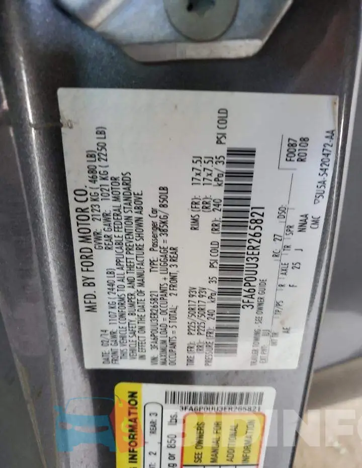 3FA6P0UU3ER265821 Photo# 13