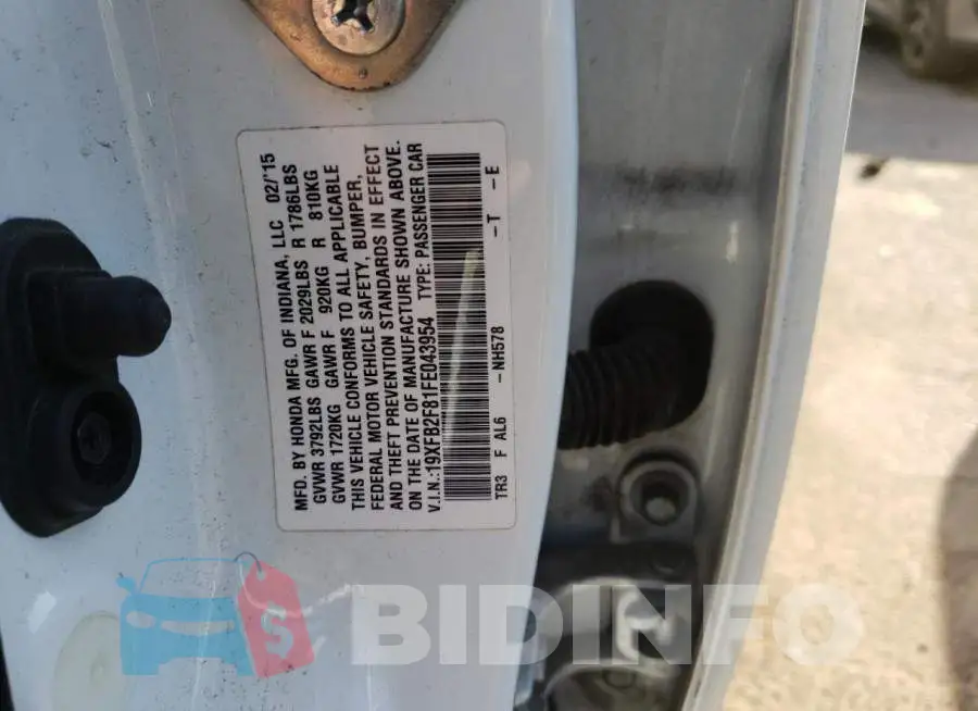 19XFB2F81FE043954 Photo# 12