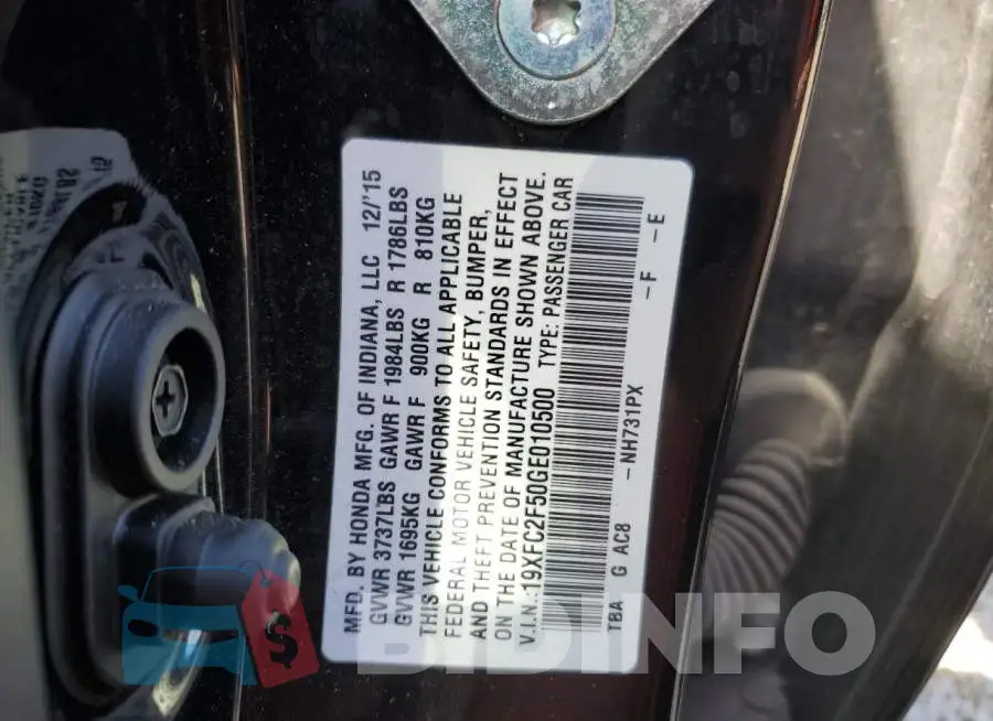 19XFC2F50GE010500 Photo# 13