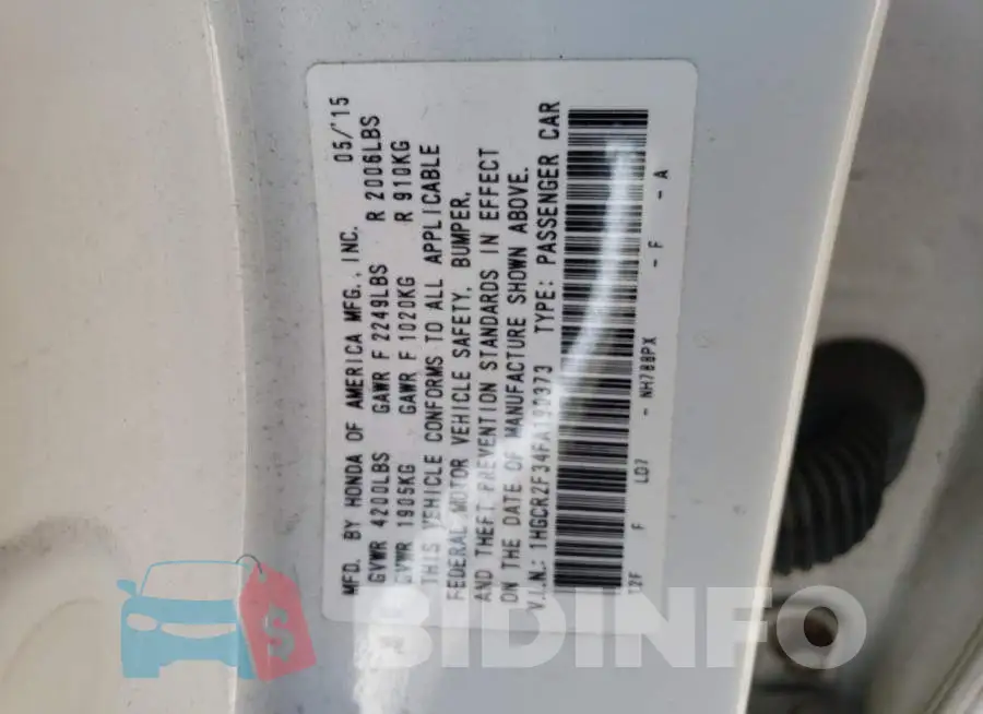 1HGCR2F34FA190373 Photo# 12