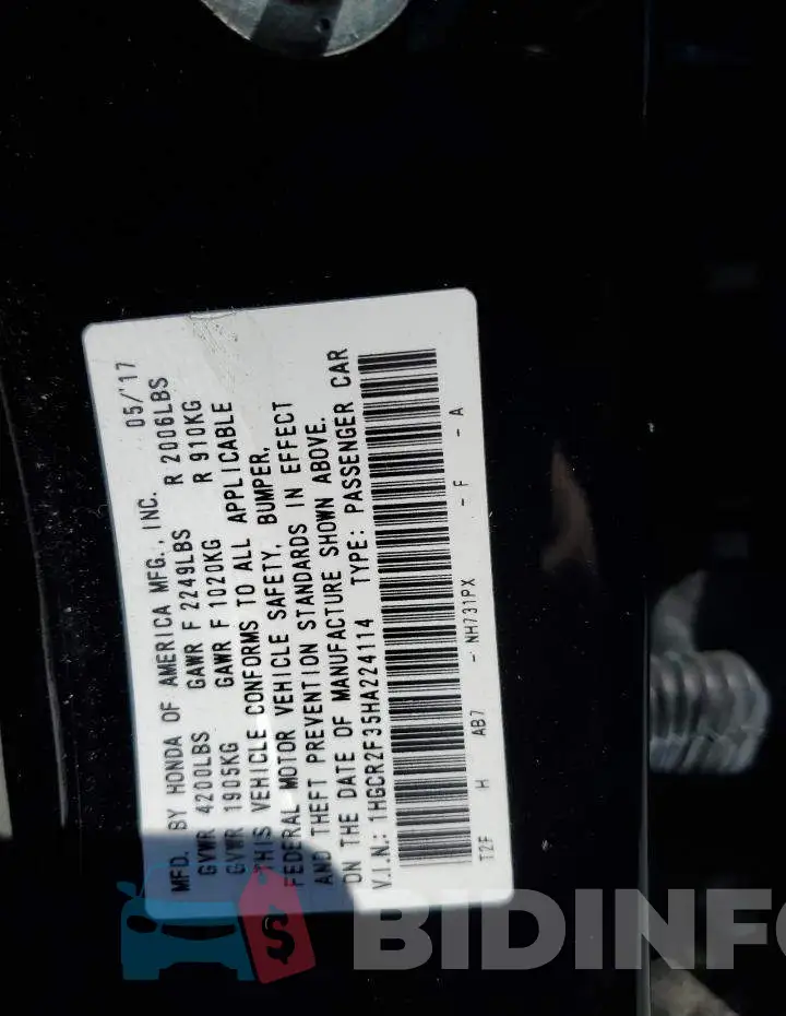 1HGCR2F35HA224114 Photo# 12