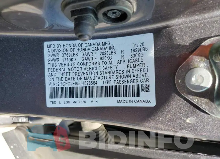 2HGFC2F85LH528564 Photo# 12