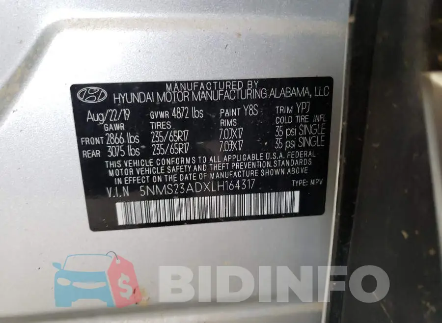 5NMS23ADXLH164317 Photo# 10
