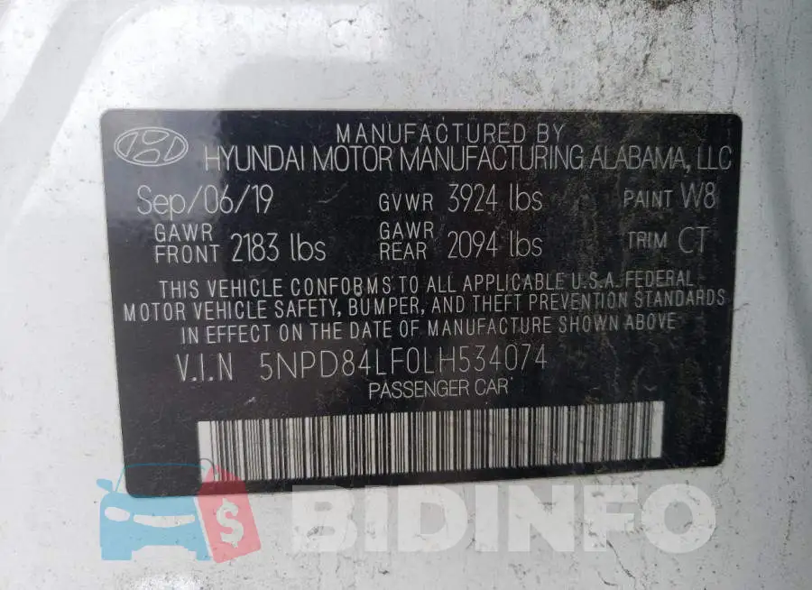 5NPD84LF0LH534074 Photo# 13