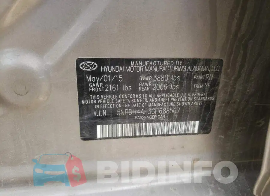 5NPDH4AE3GH688567 Photo# 13
