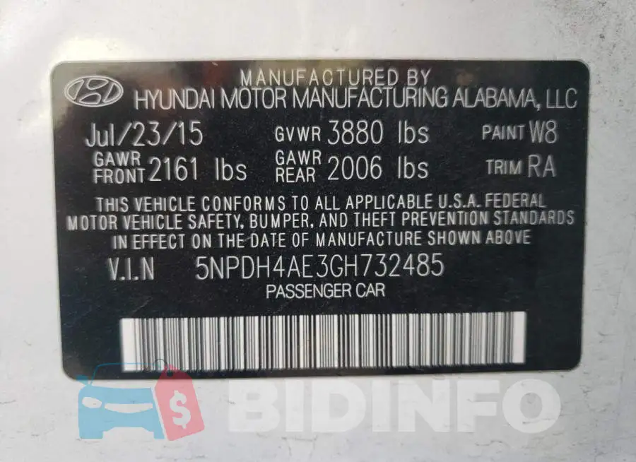 5NPDH4AE3GH732485 Photo# 13
