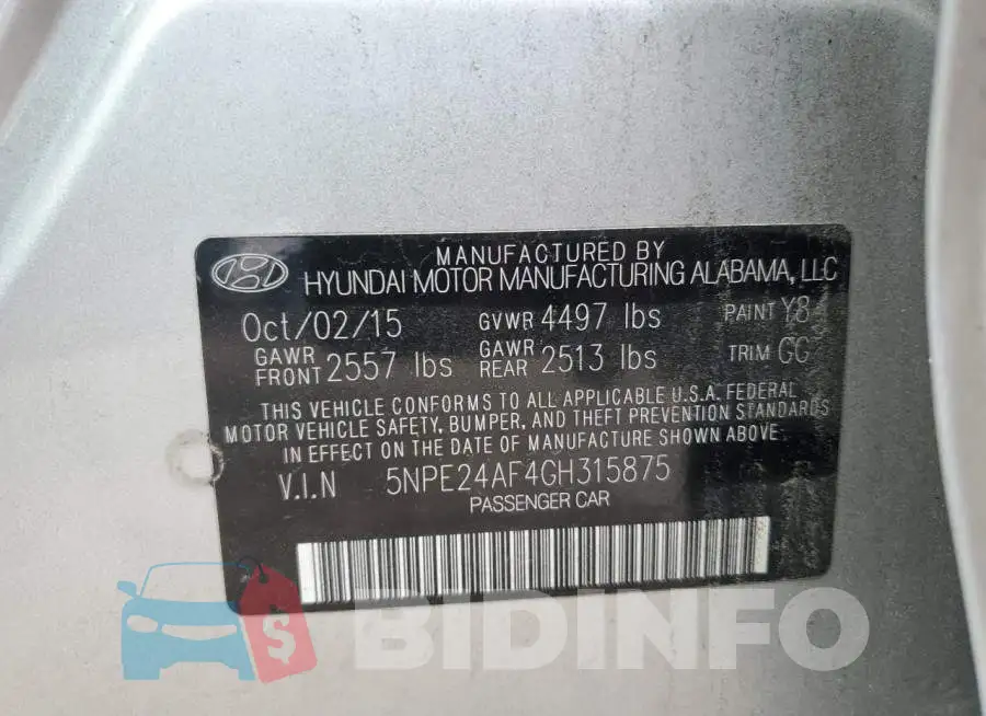 5NPE24AF4GH315875 Photo# 12