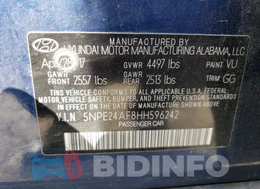 5NPE24AF8HH596242 Photo# 12
