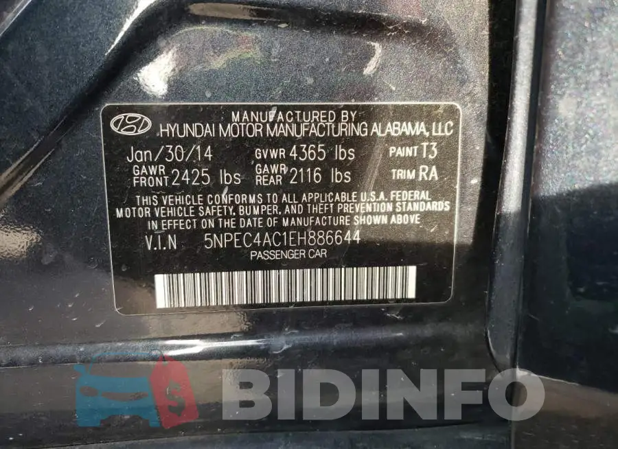 5NPEC4AC1EH886644 Photo# 12