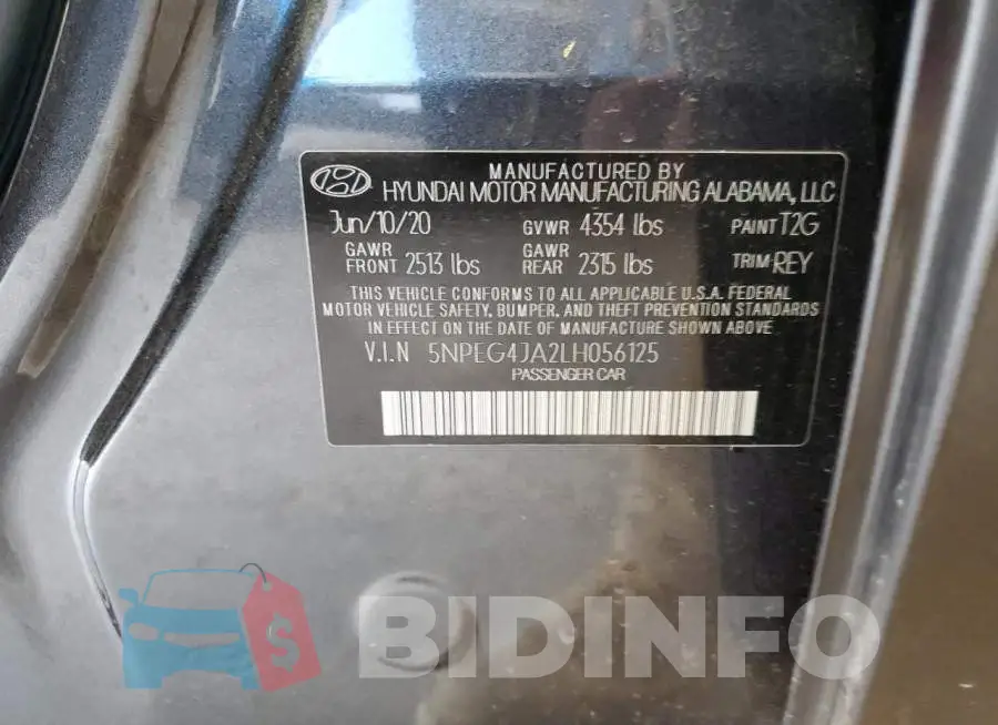 5NPEG4JA2LH056125 Photo# 13