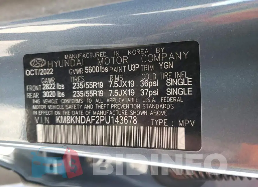 KM8KNDAF2PU143678 Photo# 14