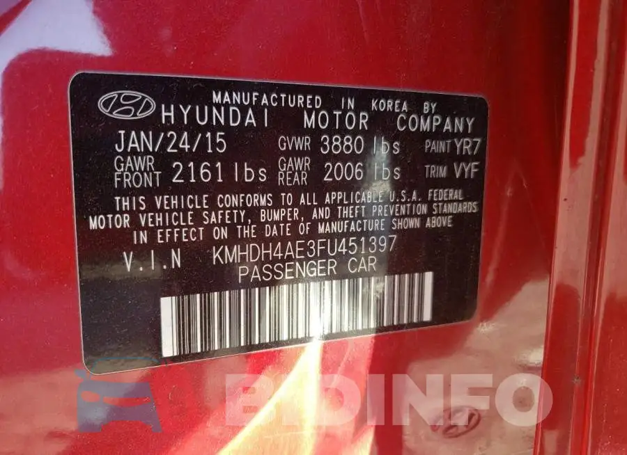 KMHDH4AE3FU451397 Photo# 13