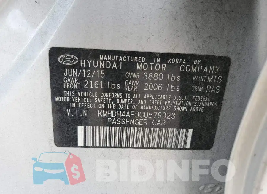 KMHDH4AE9GU579323 Photo# 13